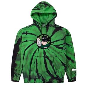 XL - NARUTO ROCK LEE CHENILLE HOODIE (GREEN TIE DYE)